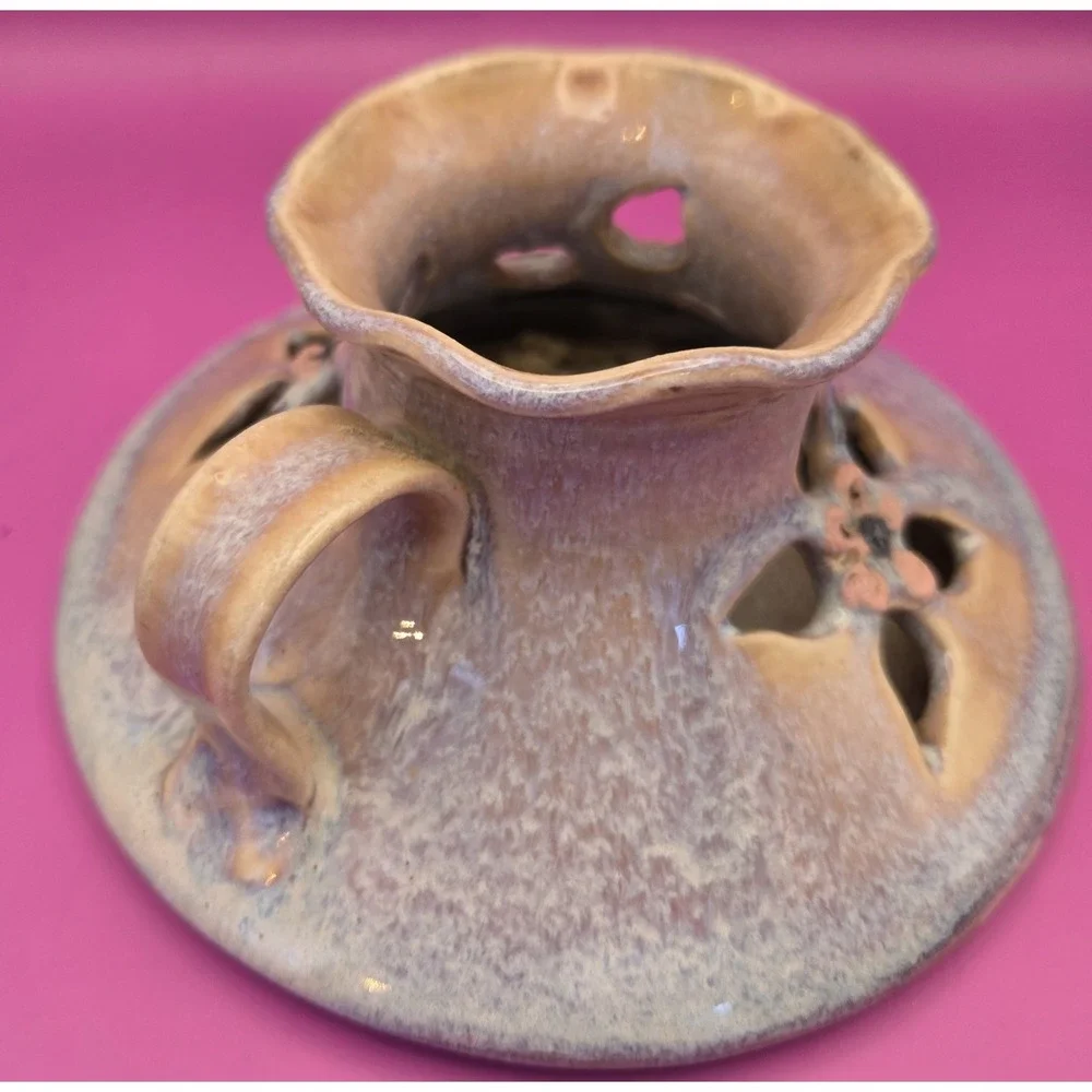 Candle Holder  Ceramic , Hand Thrown.  2 Piece Glazed Finish.‎